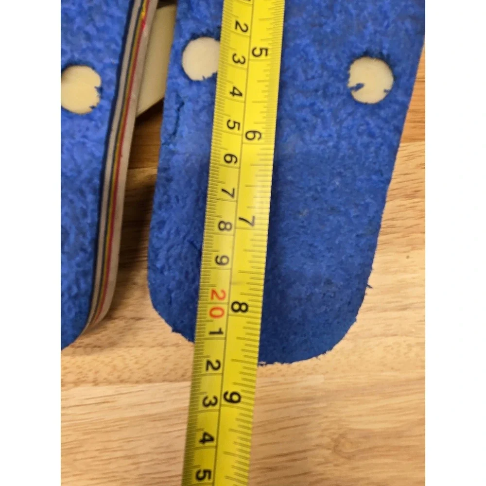 Vintage Walt Disney Mickey Mouse Donald Duck Kids Flip Flops Blue 9.5in sz m